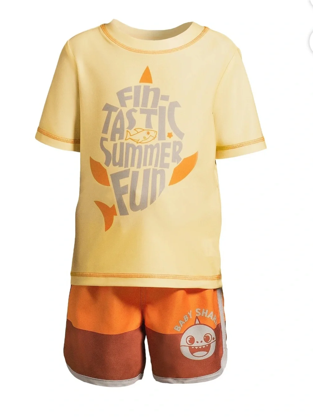 Character Toddler Boy Rash Guard and Swim Shorts Set, 2-Piece, 3T
